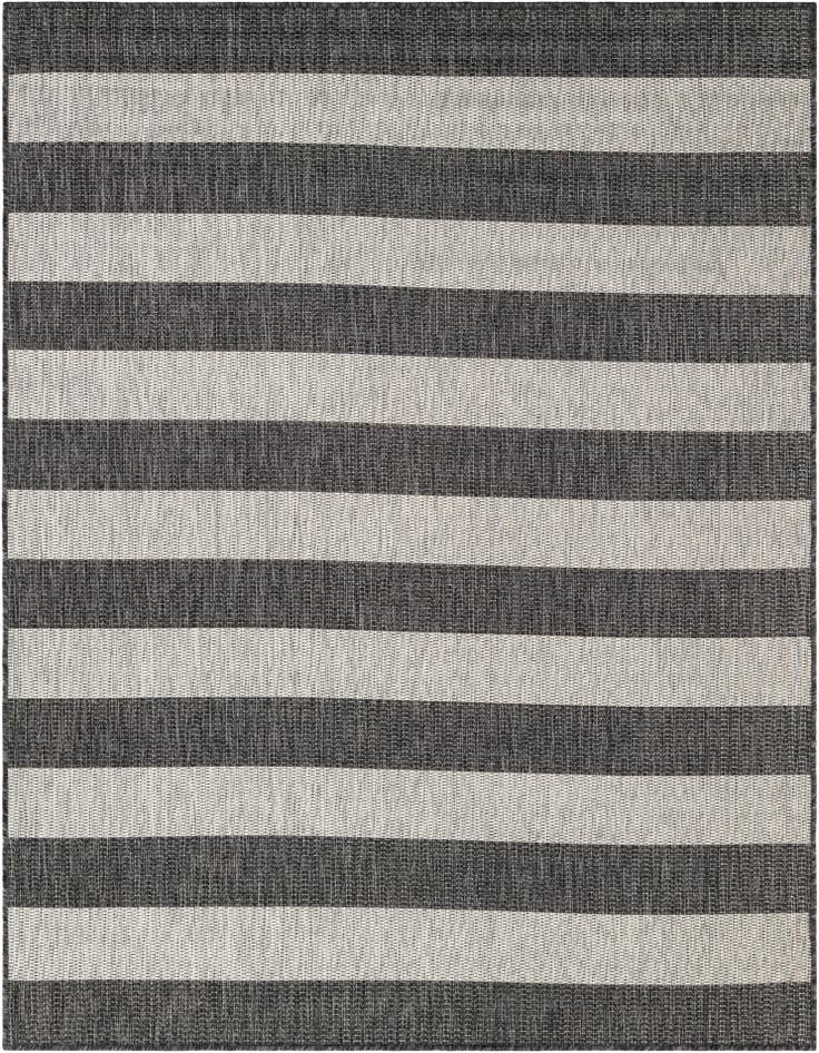 Detail image of 5' 3 x 7' Easy-Clean Striped Indoor / Outdoor Rug