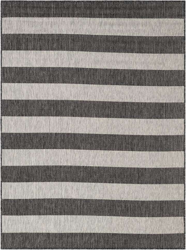 5' 3 x 7' Easy-Clean Striped Indoor / Outdoor Rug