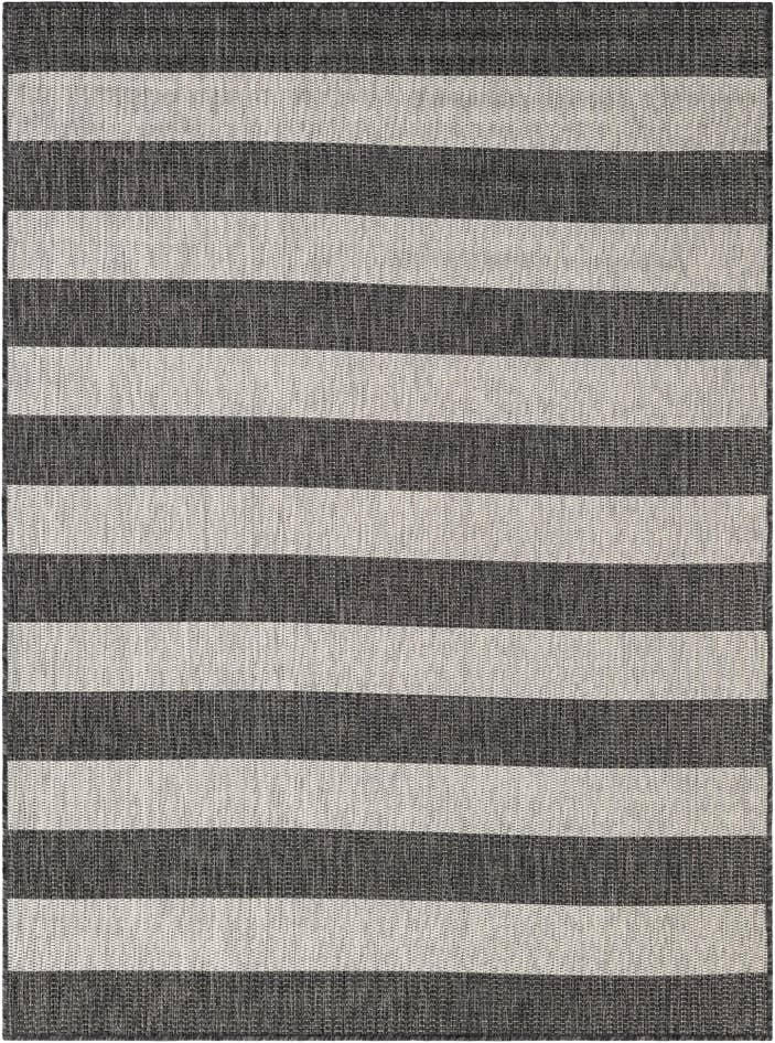Detail image of 5' 3 x 7' Easy-Clean Striped Indoor / Outdoor Rug