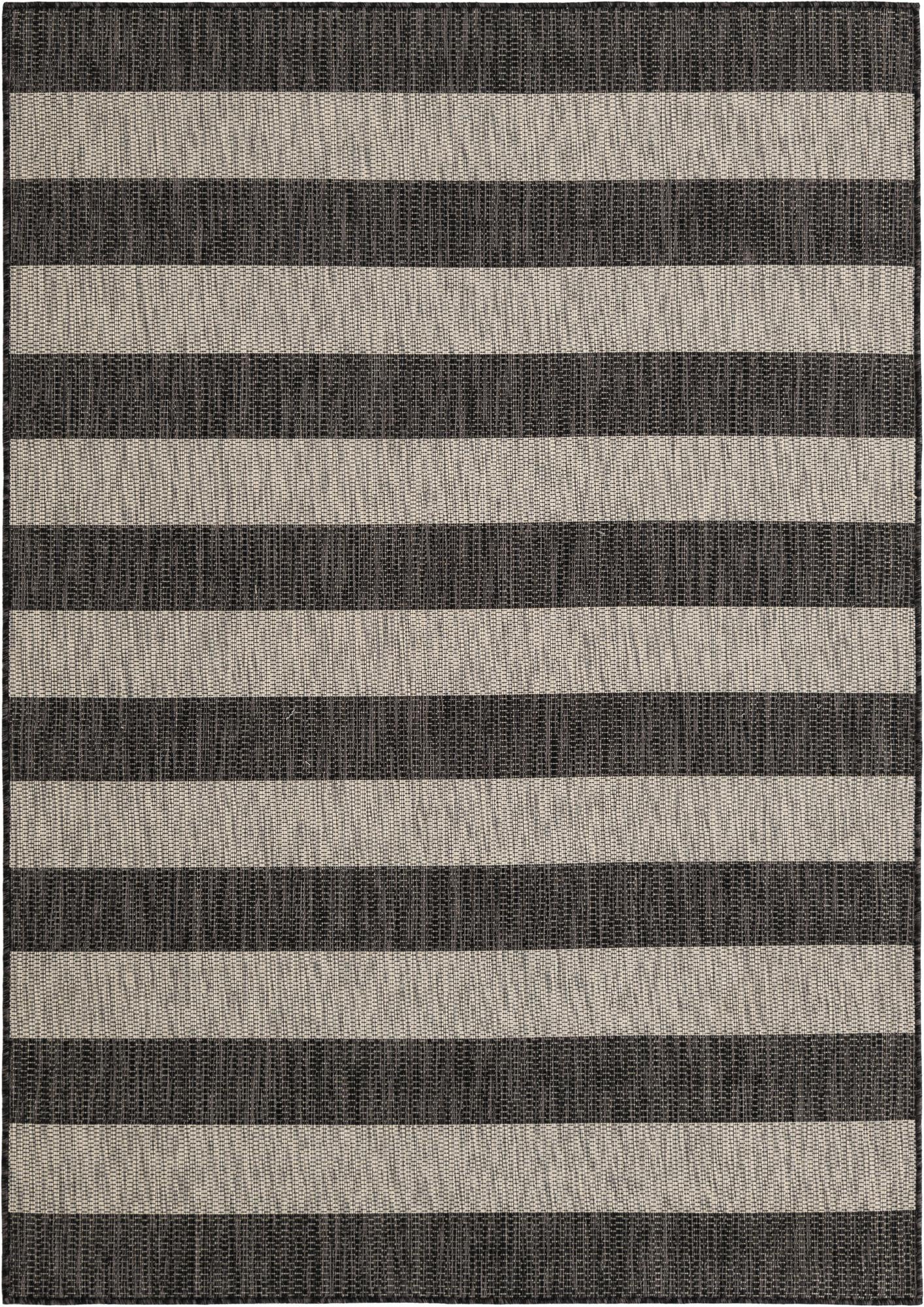 150cm x 215cm Easy-Clean Striped Indoor / Outdoor Rug