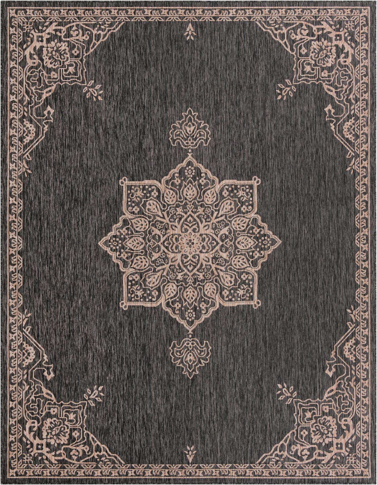 9' x 12' Easy-Clean Traditional Indoor / Outdoor Rug