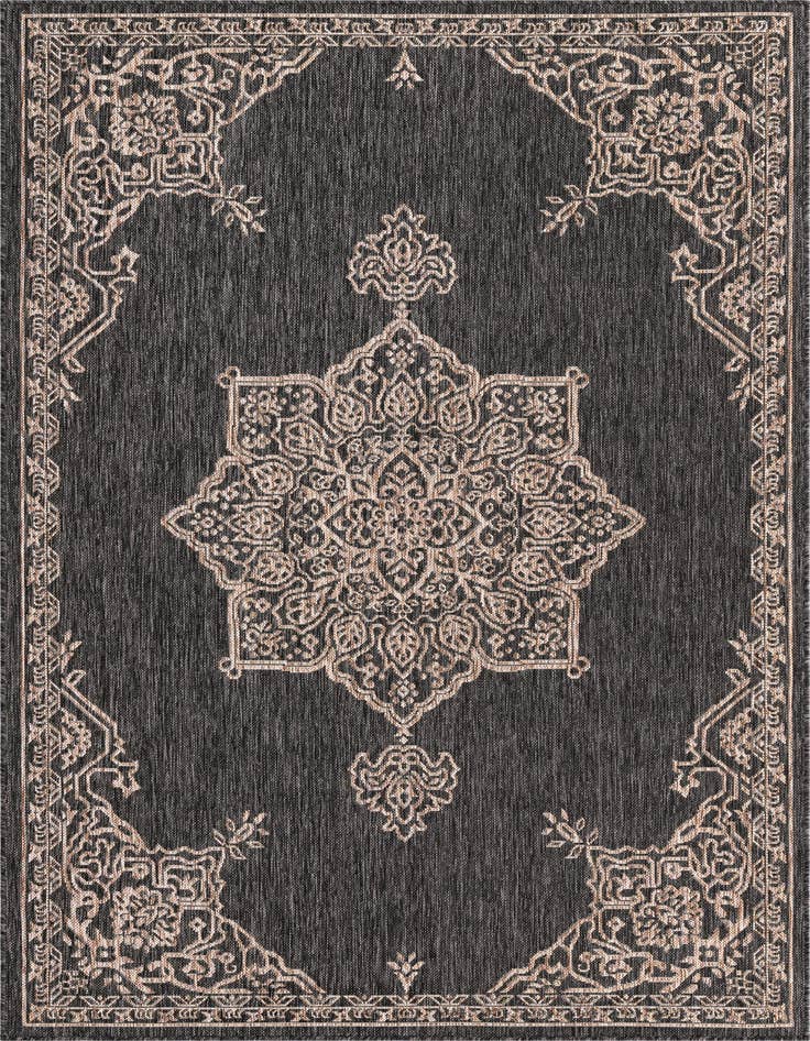 Detail image of 5' 3 x 8' Easy-Clean Traditional Indoor / Outdoor Rug