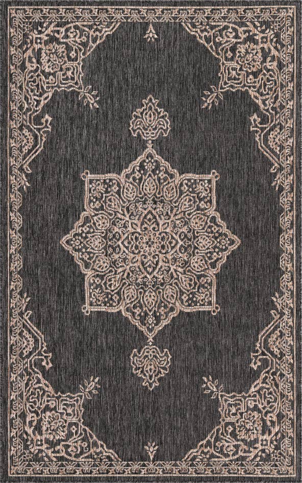 Detail image of 5' 3 x 8' Easy-Clean Traditional Indoor / Outdoor Rug