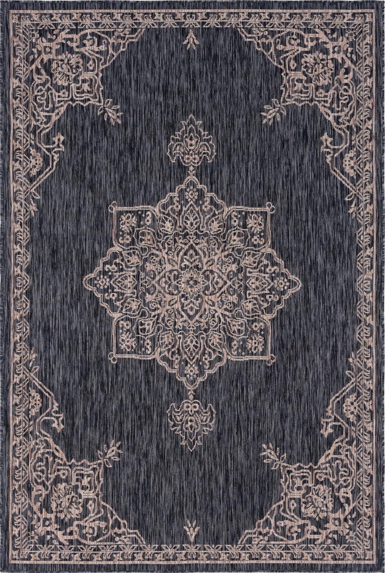 6' x 9'  Washable Traditional Indoor / Outdoor Rug
