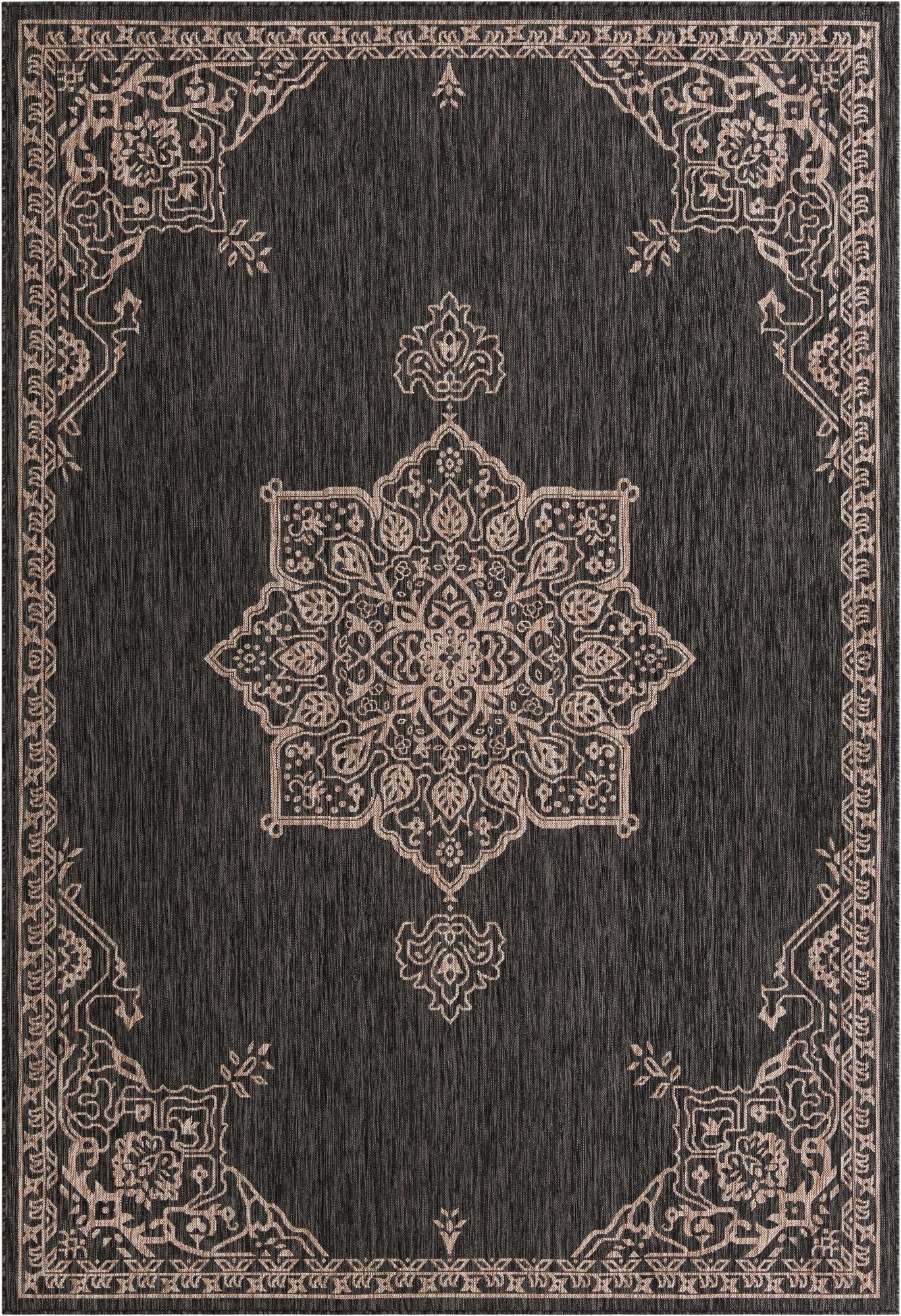 Primary image 7' 10 x 11'  Washable Traditional Indoor / Outdoor Rug