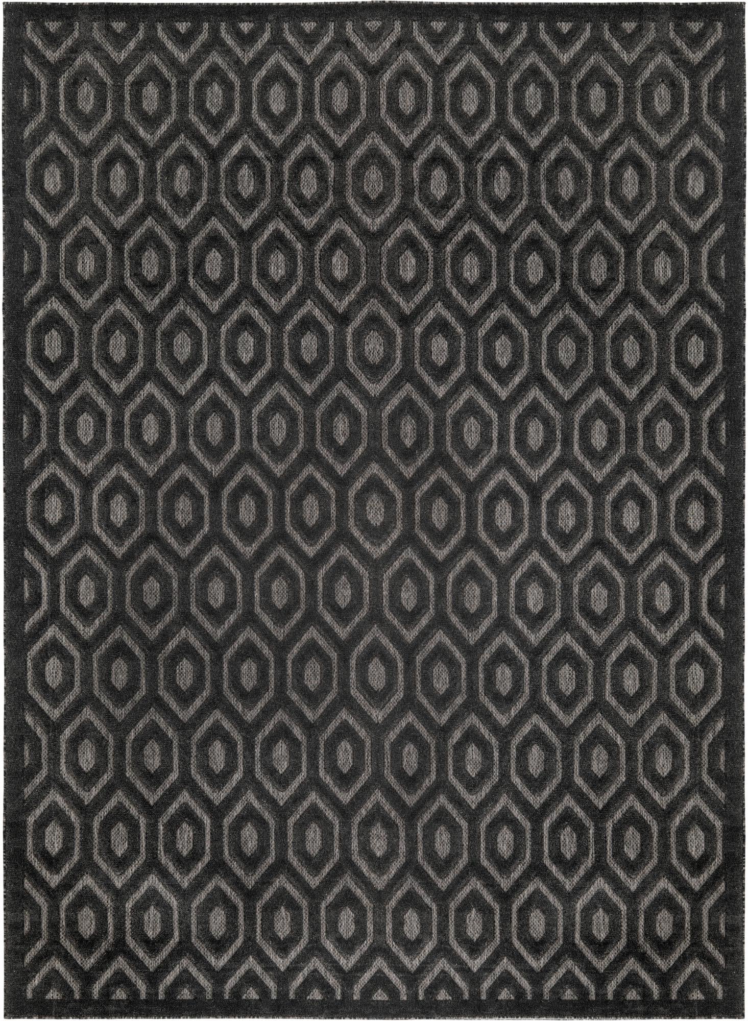 9' x 12' Easy-Clean Trellis Textured Indoor / Outdoor Rug