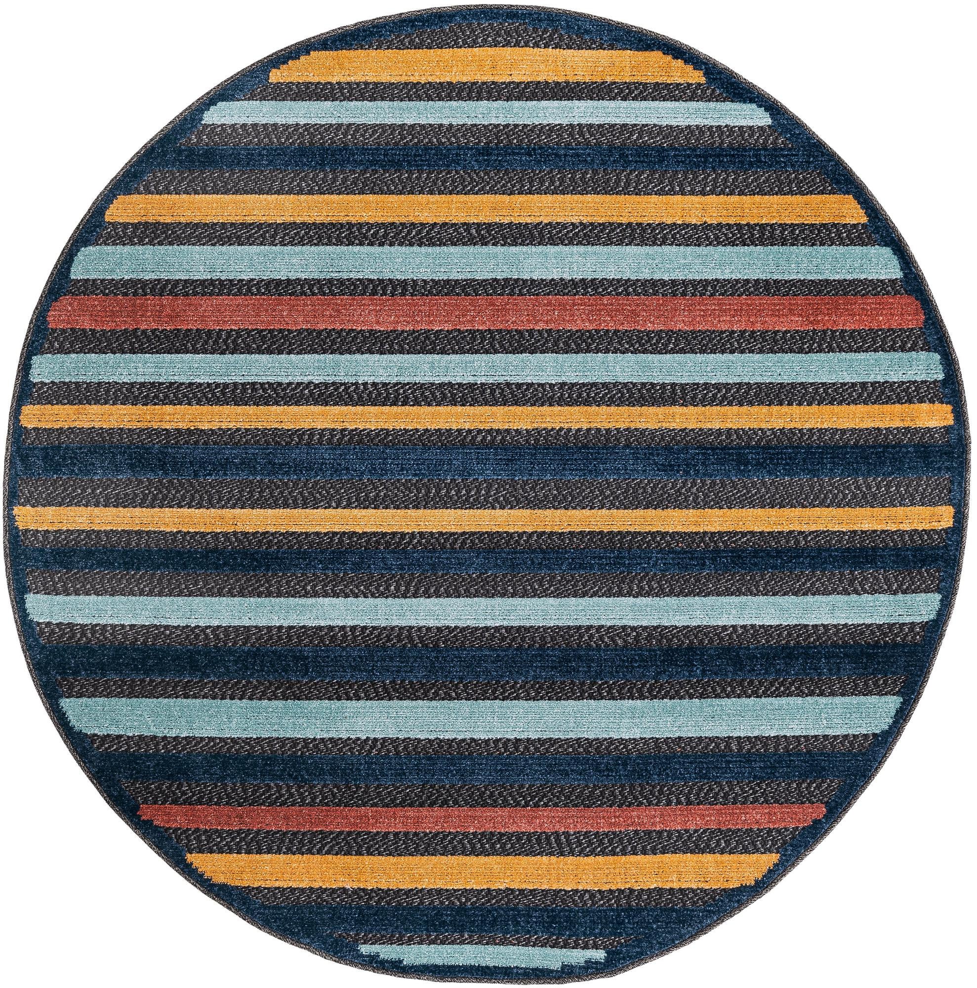 5' 3 x 5' 3 Easy-Clean Belize Indoor / Outdoor Round Rug