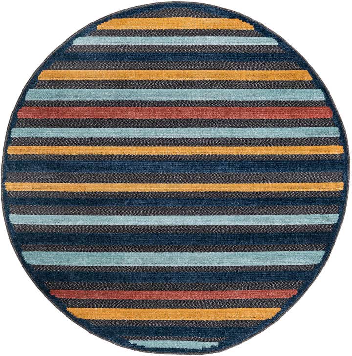 5' 3 x 5' 3 Easy-Clean Belize Indoor / Outdoor Round Rug