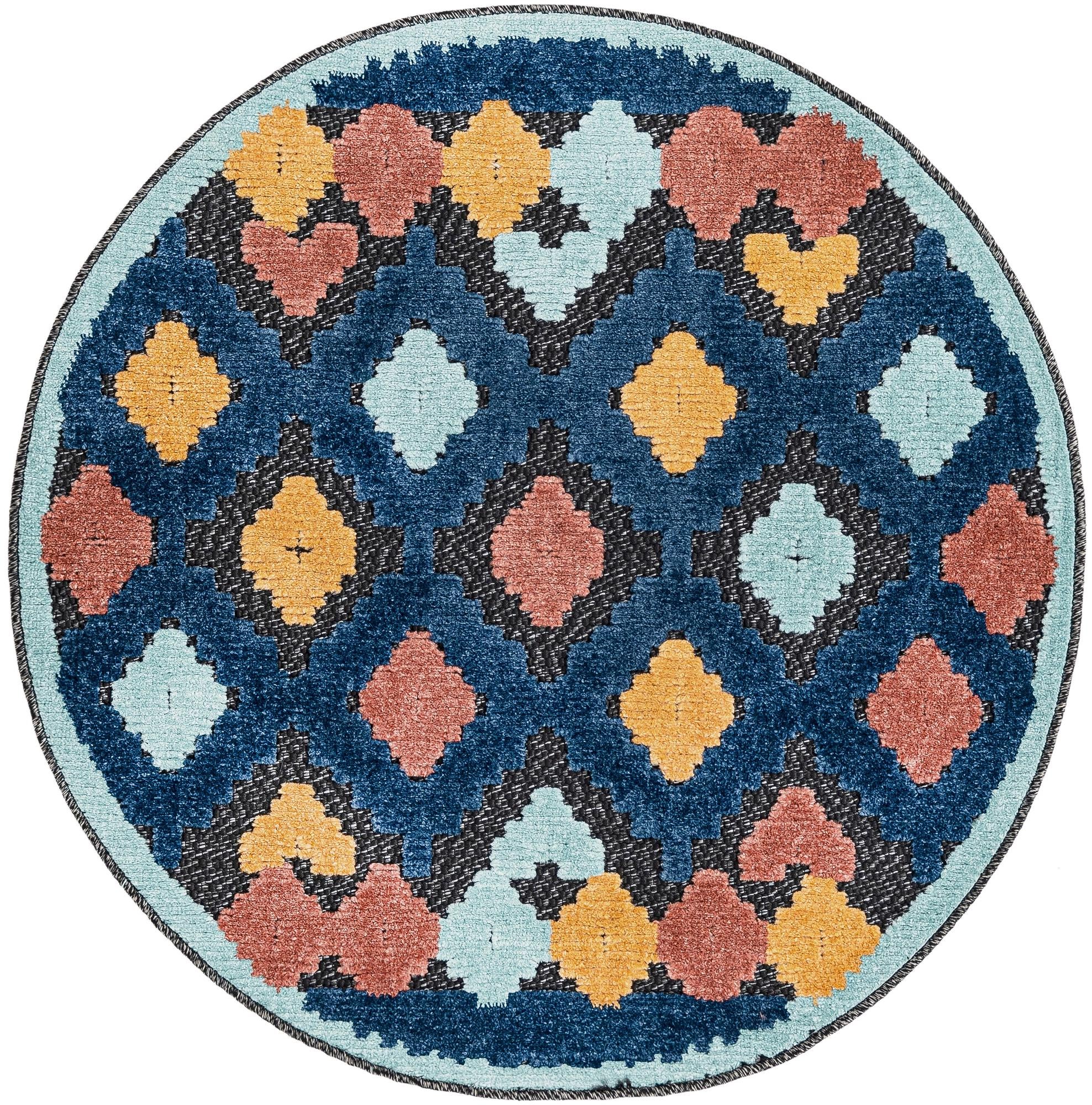 3' 3 x 3' 3 Easy-Clean Belize Indoor / Outdoor Round Rug