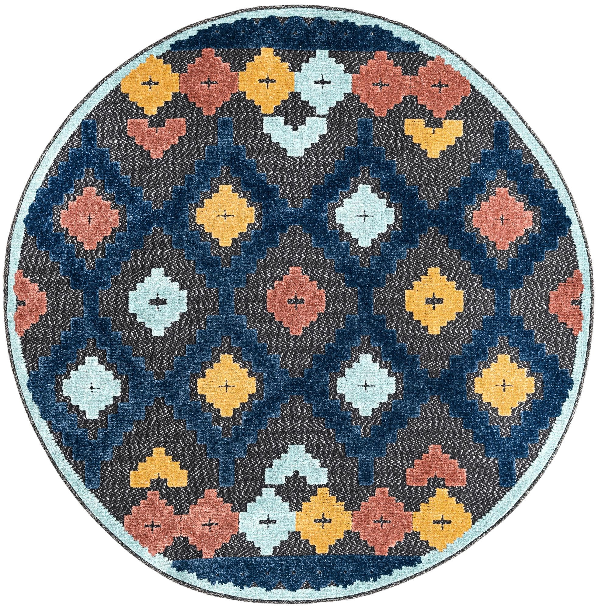 5' 3 x 5' 3 Easy-Clean Belize Indoor / Outdoor Round Rug