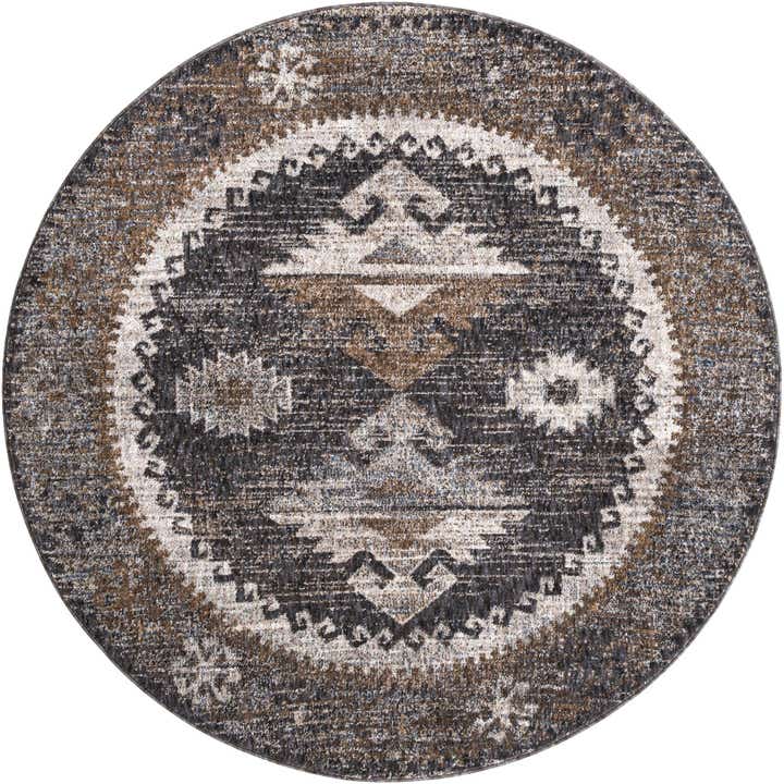 5' 3 x 5' 3 Eco Southwestern Round Rug