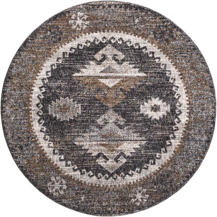 Detail image of 5' 3 x 5' 3 Eco Southwestern Round Rug