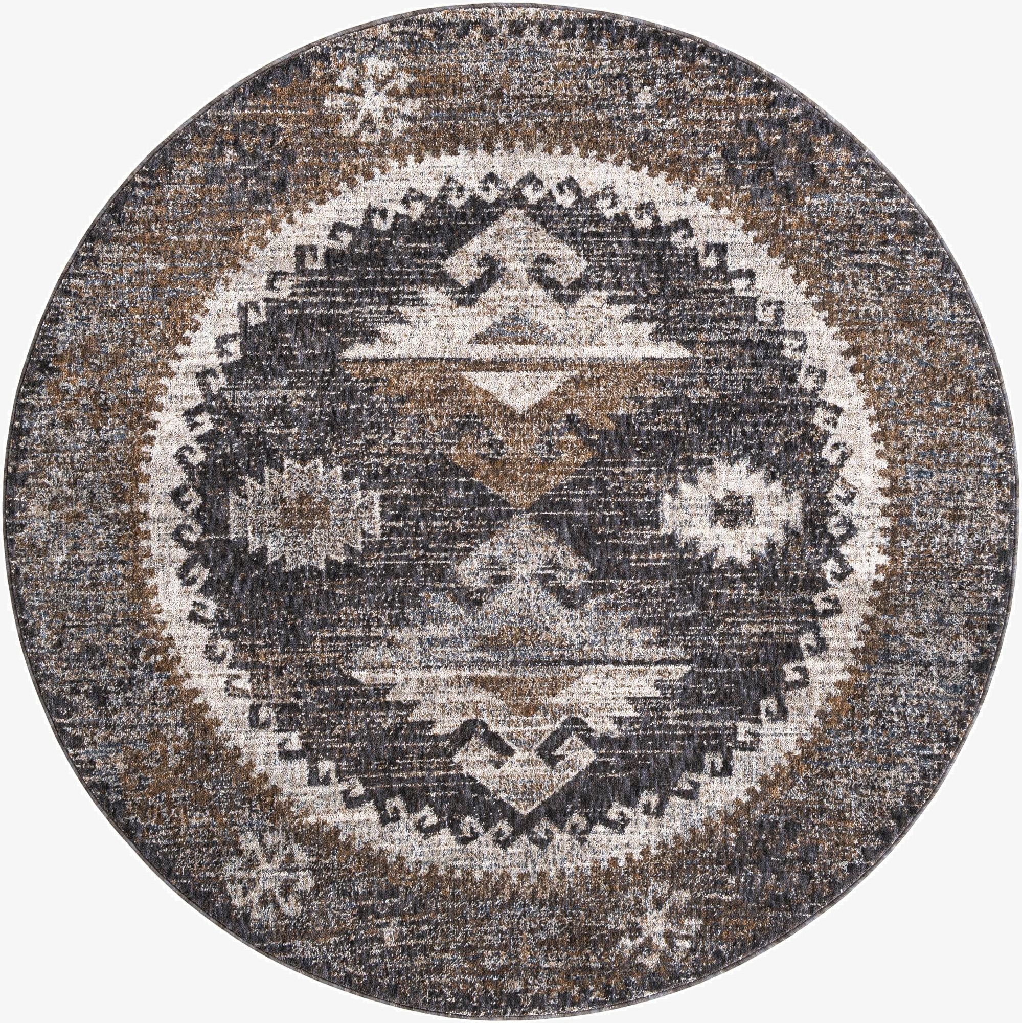 Primary image 5' 3 x 5' 3 Eco Southwestern Round Rug