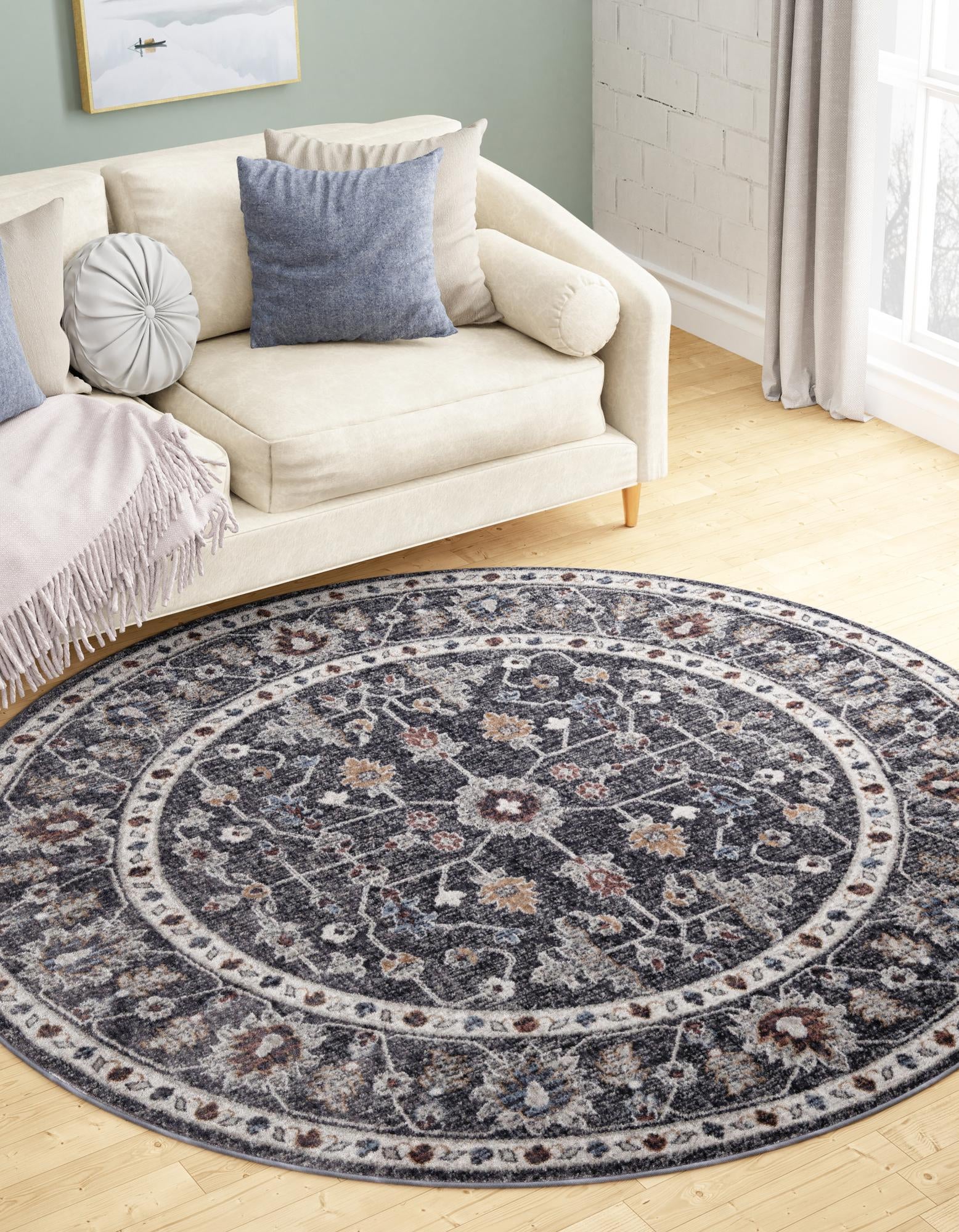 3' 3 x 3' 3 Eco Traditional Round Rug