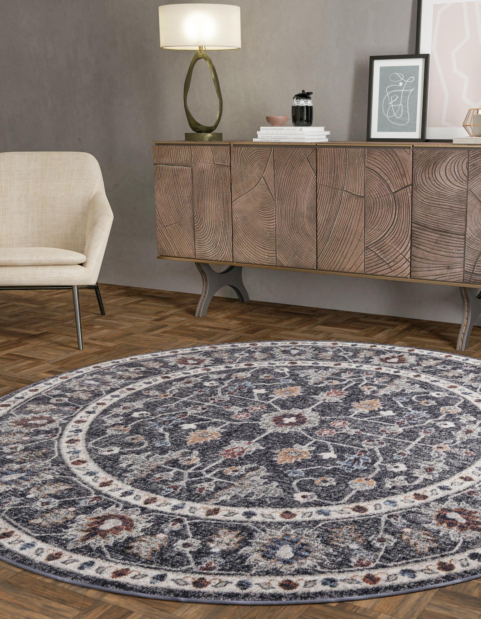 3' 3 x 3' 3 Eco Traditional Round Rug