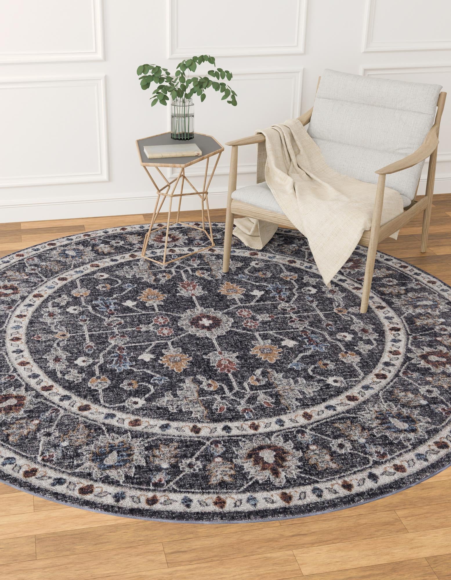 3' 3 x 3' 3 Eco Traditional Round Rug