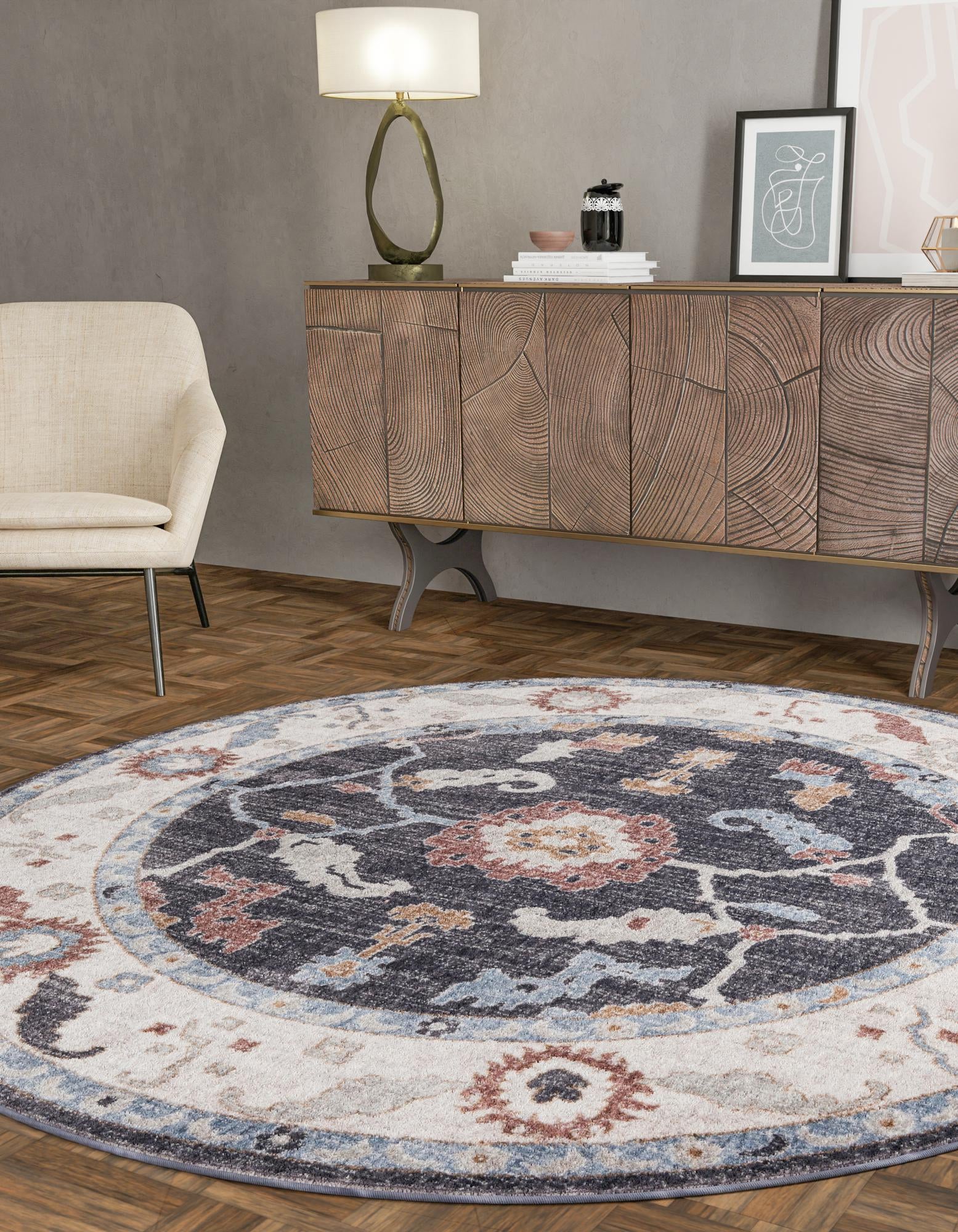 3' 3 x 3' 3 Eco Traditional Round Rug