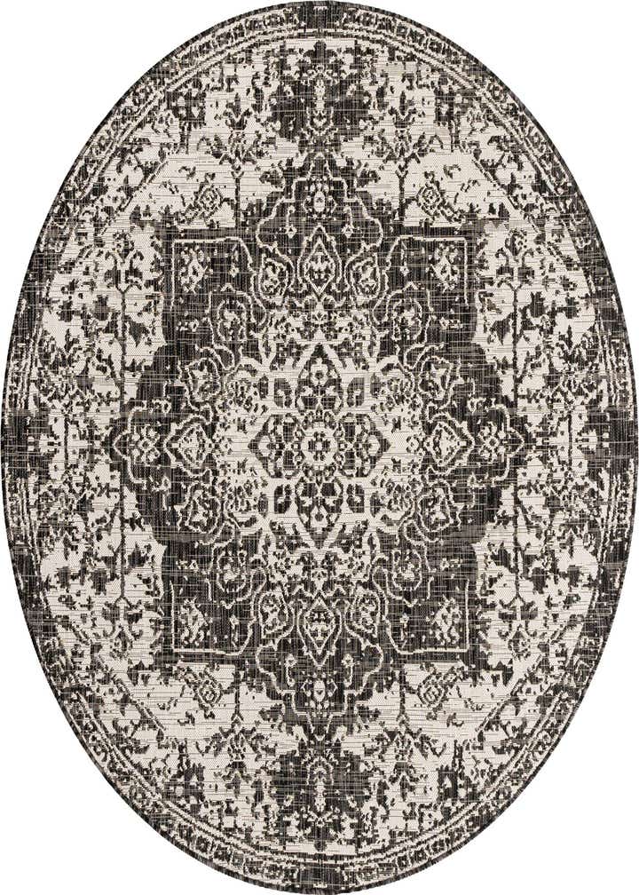 6' 7 x 6' 7 Easy-Clean Jill Zarin Dubai Indoor / Outdoor Round Rug