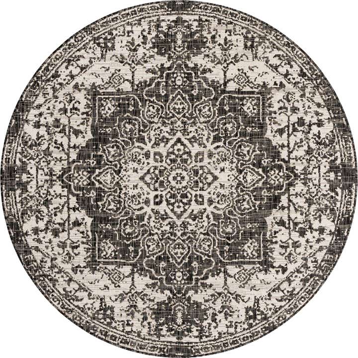 6' 7 x 6' 7 Easy-Clean Jill Zarin Dubai Indoor / Outdoor Round Rug