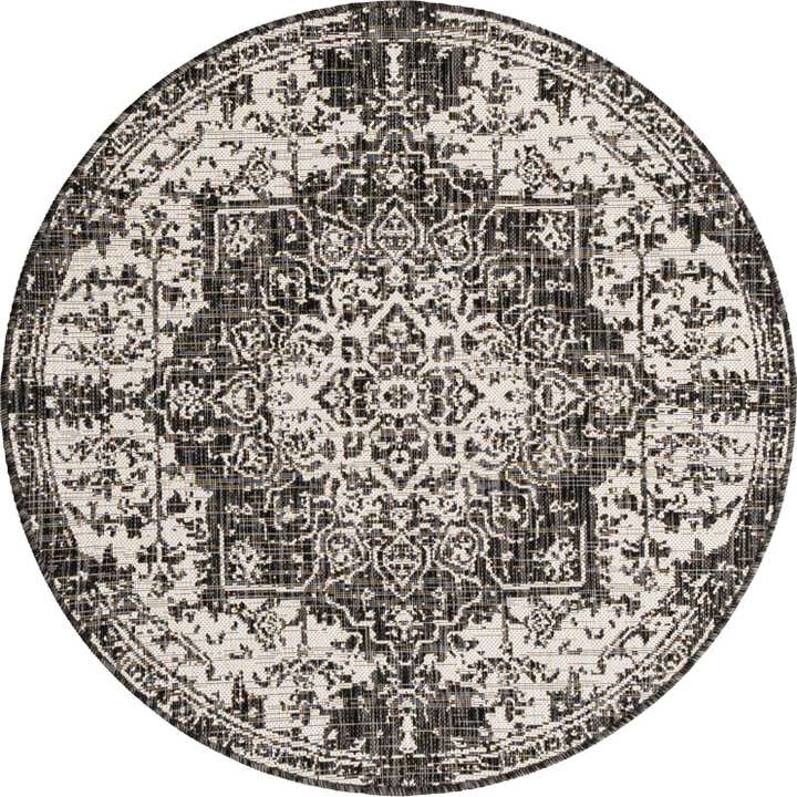 4' x 4' Easy-Clean Jill Zarin Dubai Indoor / Outdoor Round Rug