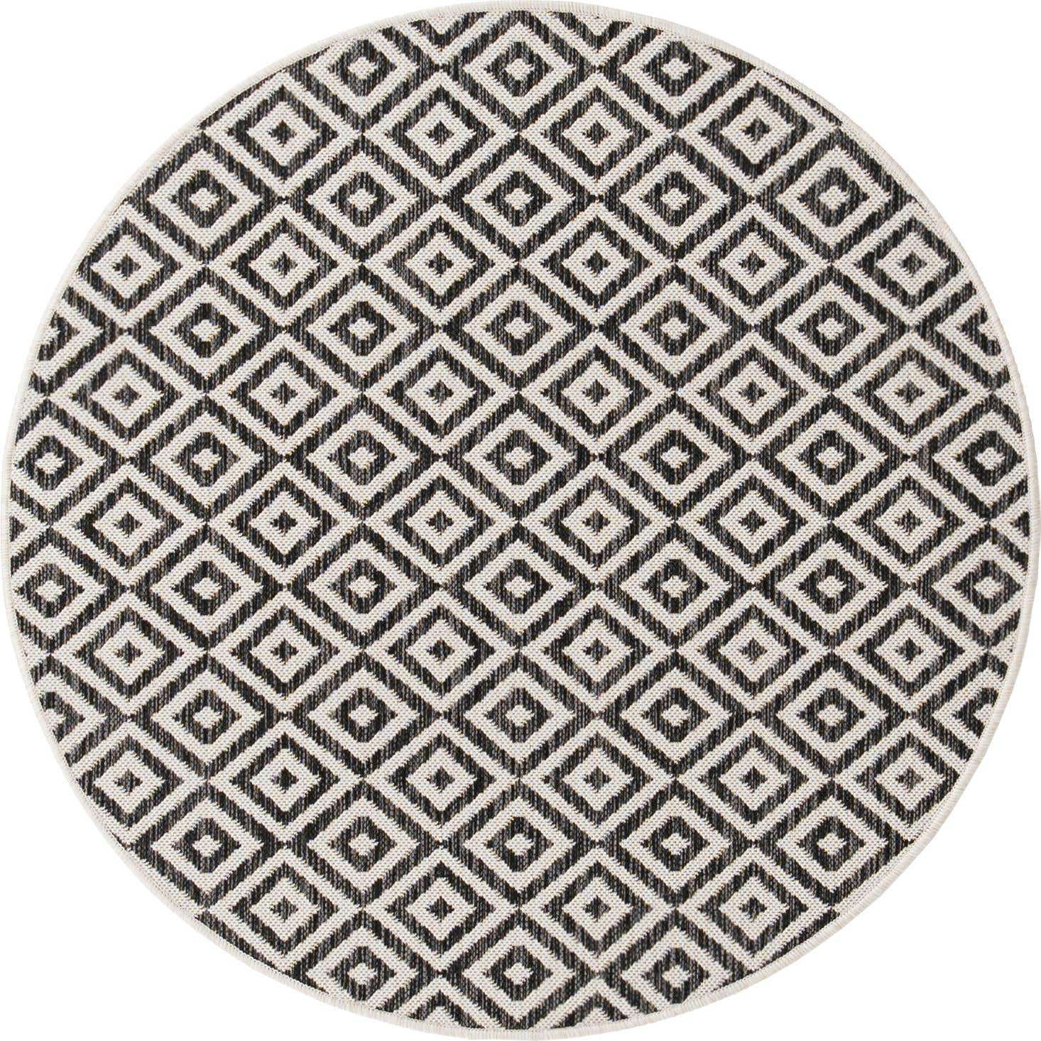 4' x 4' Easy-Clean Jill Zarin Costa Rica Indoor / Outdoor Round Rug
