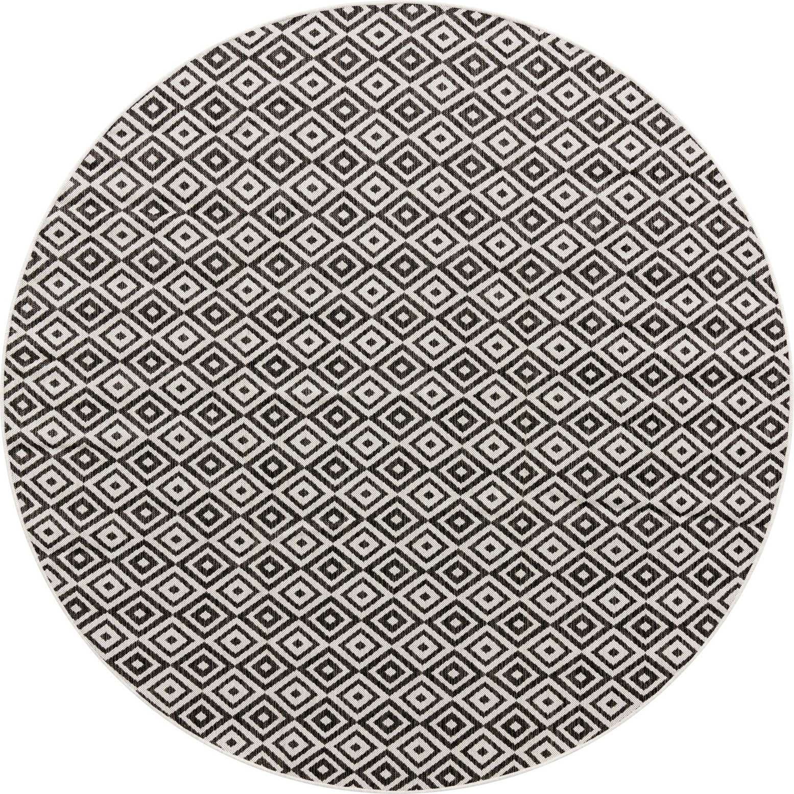 7' 10 x 7' 10 Easy-Clean Jill Zarin Costa Rica Indoor / Outdoor Round Rug