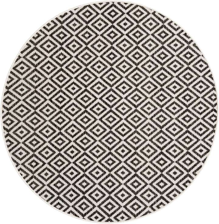 5' 3 x 5' 3 Easy-Clean Jill Zarin Costa Rica Indoor / Outdoor Round Rug