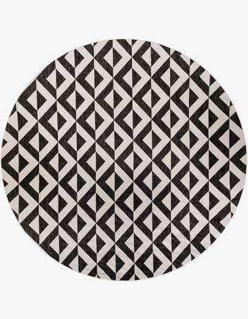 Charcoal Gray Easy-Clean Jill Zarin Napa Indoor / Outdoor Round Rug