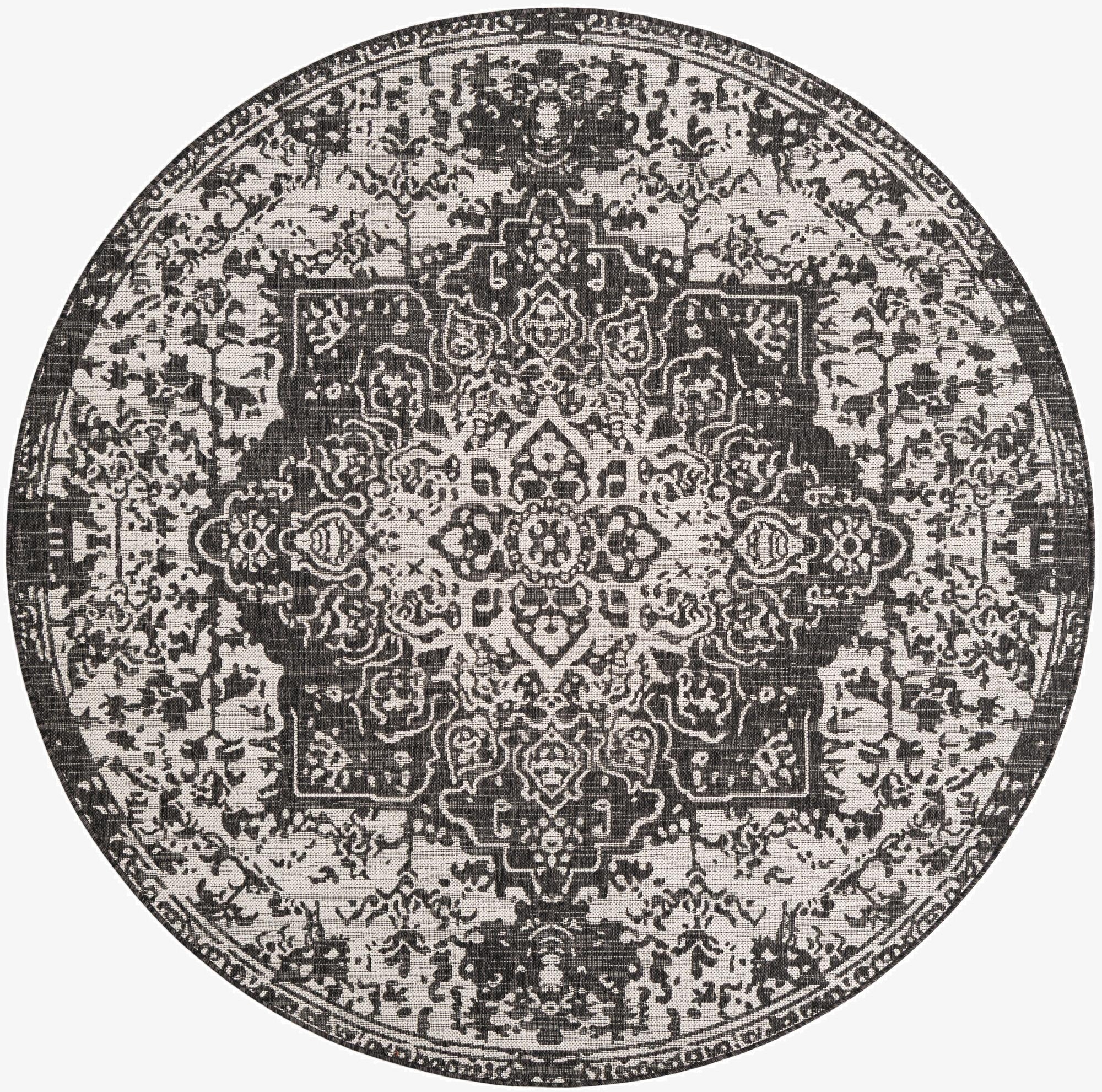 7' x 7'  Washable Jill Zarin Indoor / Outdoor Round Rug