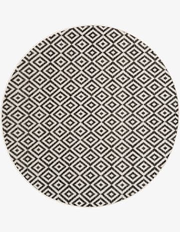 5' 3 x 5' 3 Easy-Clean Jill Zarin Costa Rica Indoor / Outdoor Round Rug