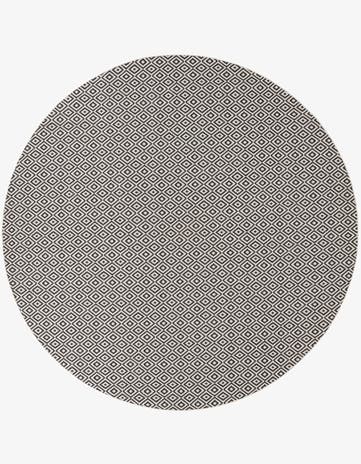 Charcoal Gray Easy-Clean Jill Zarin Indoor / Outdoor Round Rug