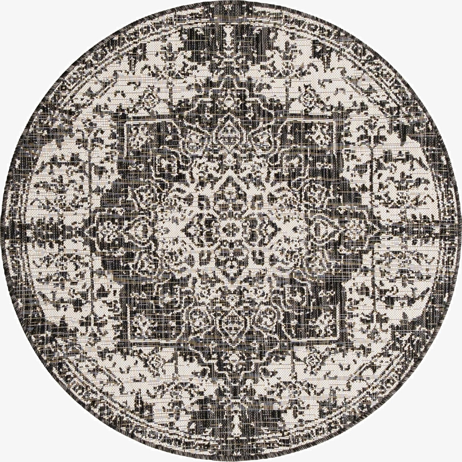 Primary image 4' x 4'  Washable Jill Zarin Dubai Indoor / Outdoor Round Rug