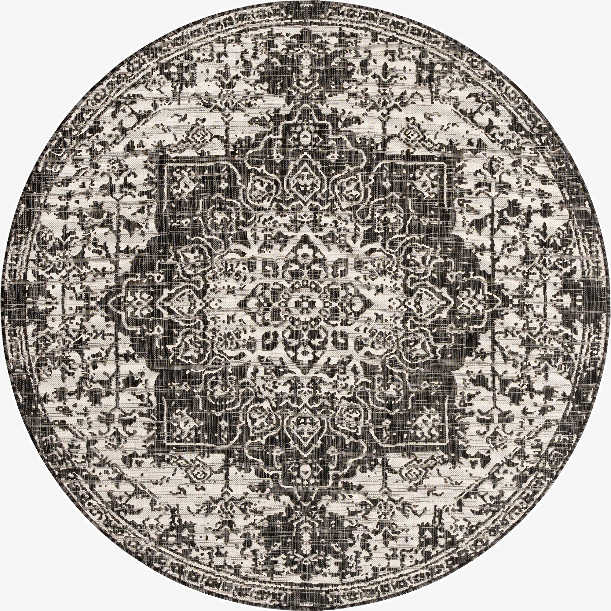 6' 7 x 6' 7  Washable Jill Zarin Dubai Indoor / Outdoor Round Rug
