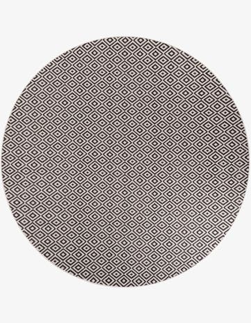 Charcoal Gray Easy-Clean Jill Zarin Costa Rica Indoor / Outdoor Round Rug