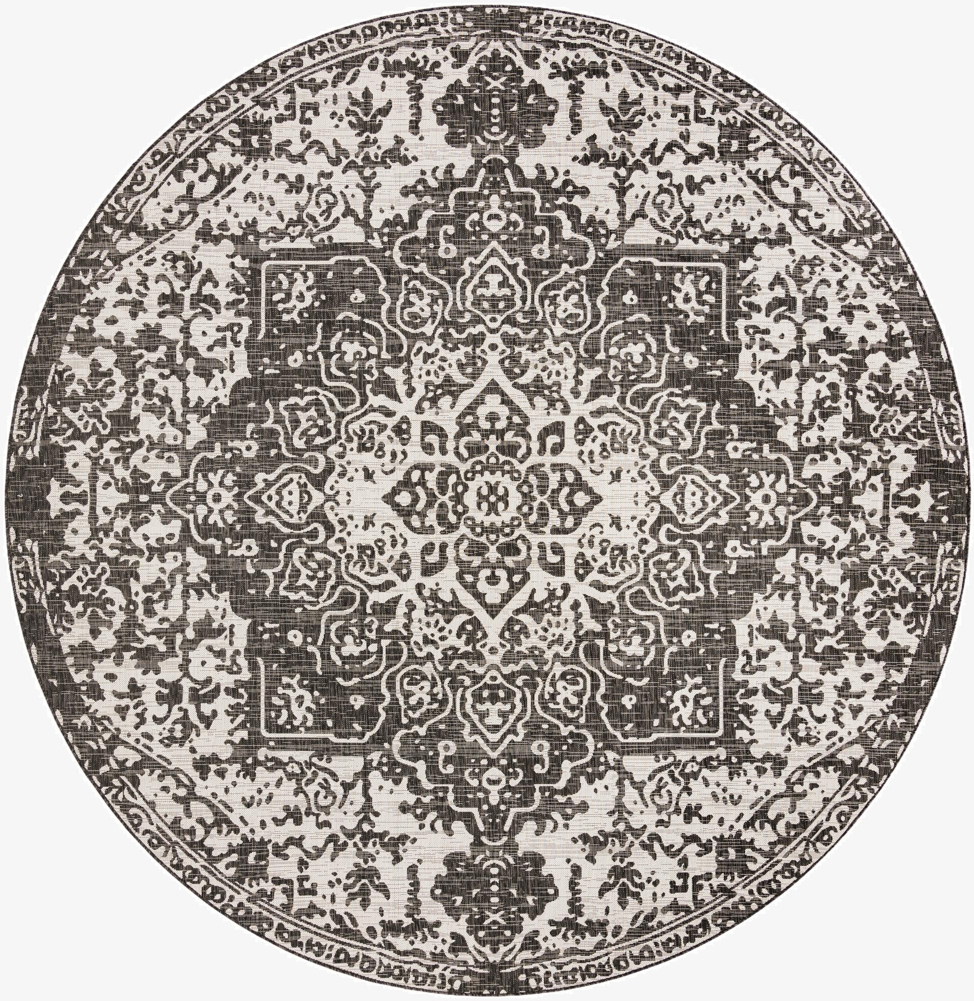 10' 8 x 10' 8  Washable Jill Zarin Dubai Indoor / Outdoor Round Rug