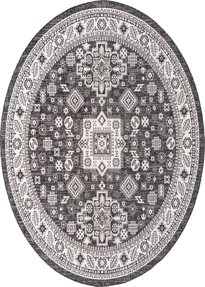 10' x 10' Easy-Clean Aztec Indoor / Outdoor Round Rug