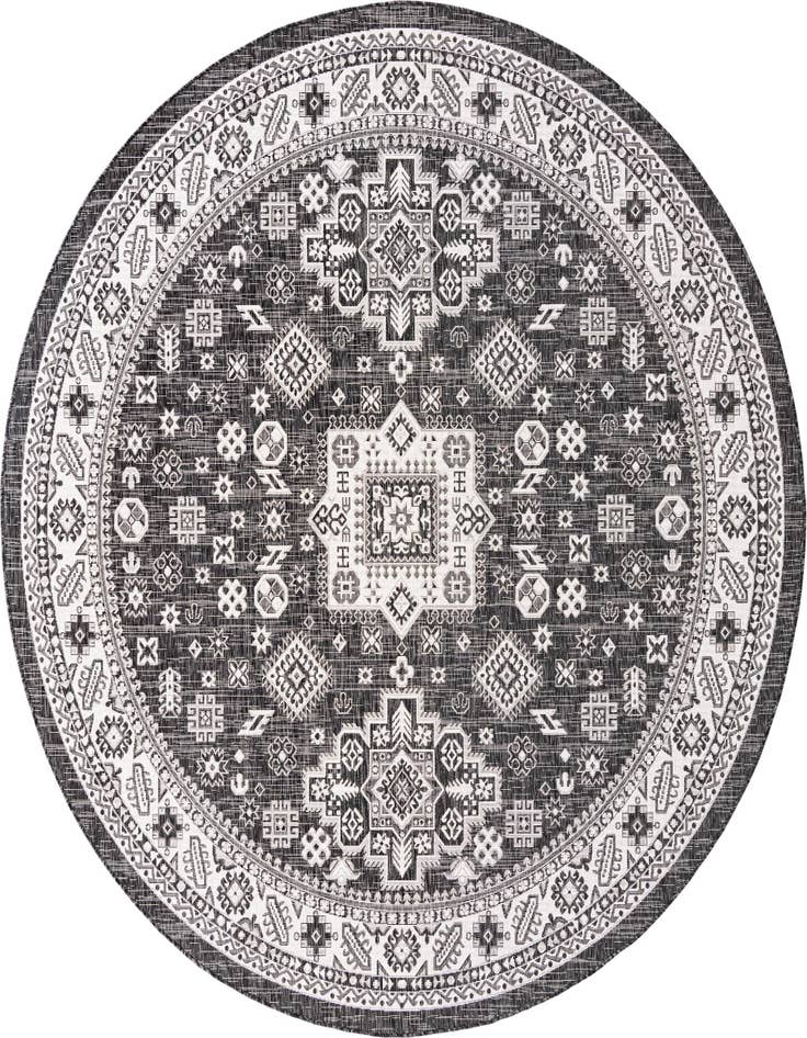 Detail image of 10' x 10' Easy-Clean Aztec Indoor / Outdoor Round Rug