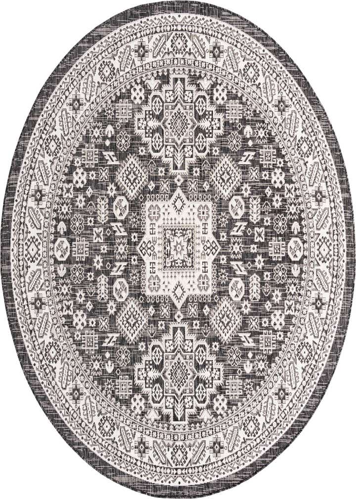 7' 10 x 7' 10 Easy-Clean Aztec Indoor / Outdoor Round Rug