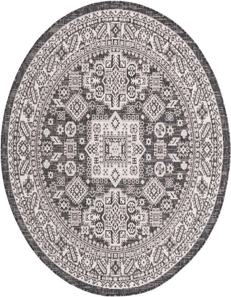 Detail image of 5' 3 x 5' 3 Easy-Clean Aztec Indoor / Outdoor Round Rug