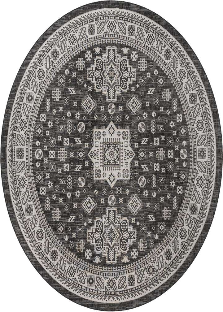 13' x 13' Easy-Clean Aztec Indoor / Outdoor Round Rug