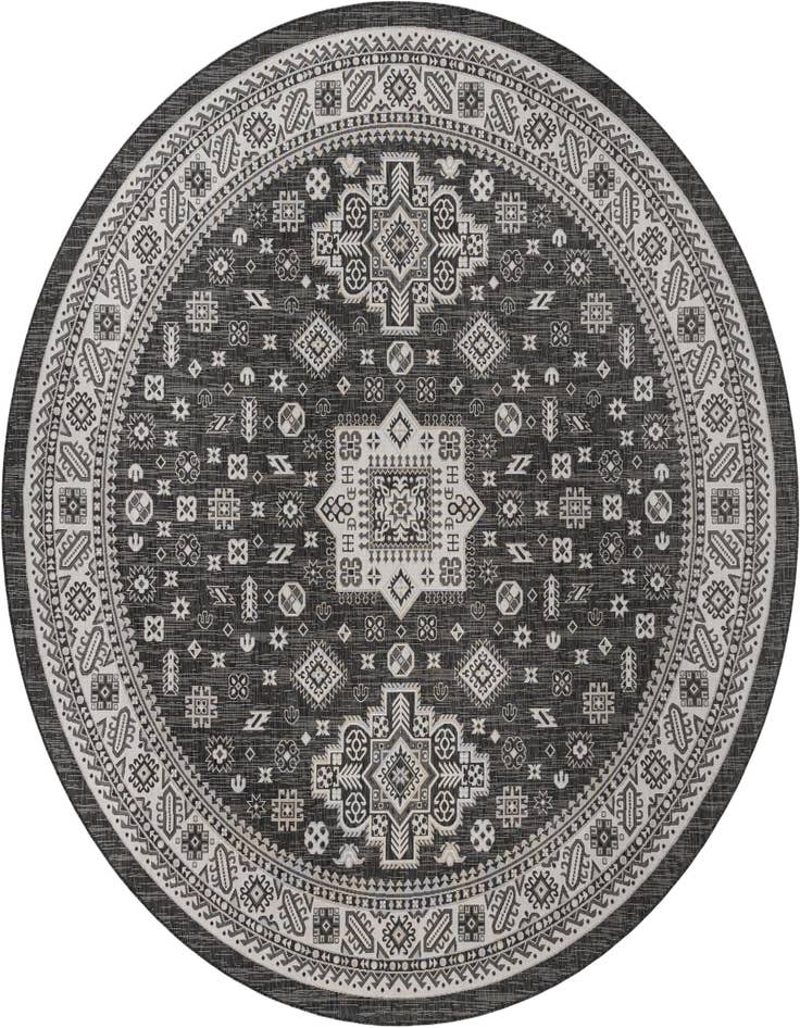 Detail image of 13' x 13' Easy-Clean Aztec Indoor / Outdoor Round Rug