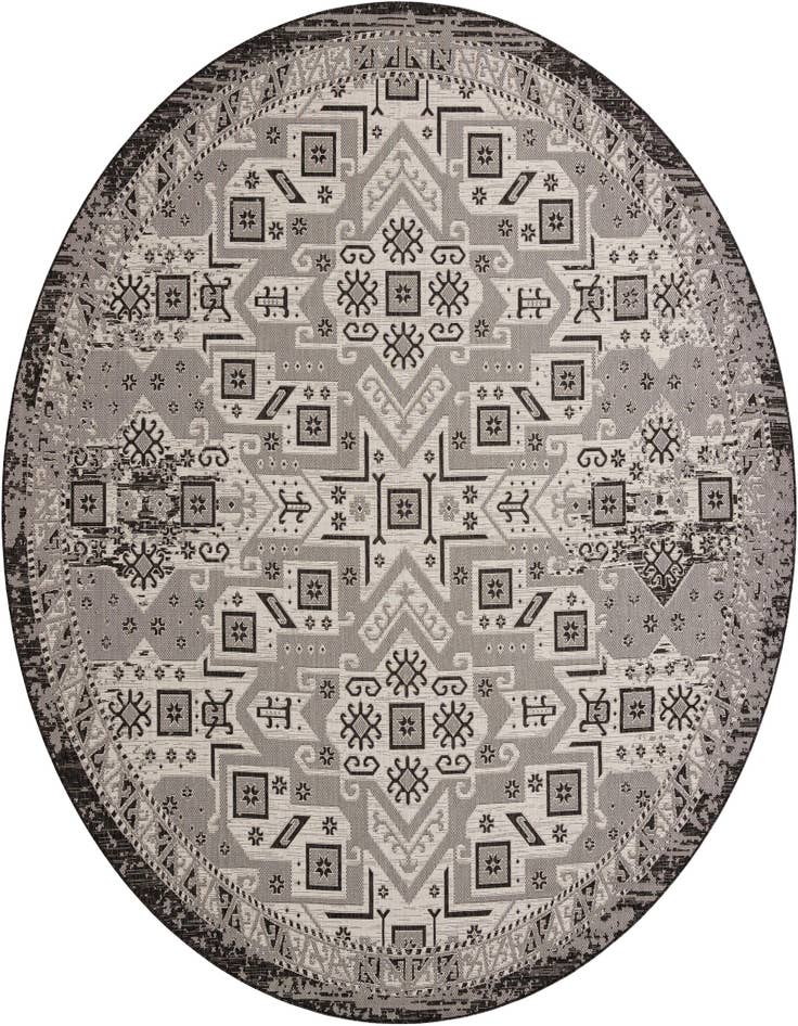 Detail image of 12' x 12' Easy-Clean Aztec Indoor / Outdoor Round Rug