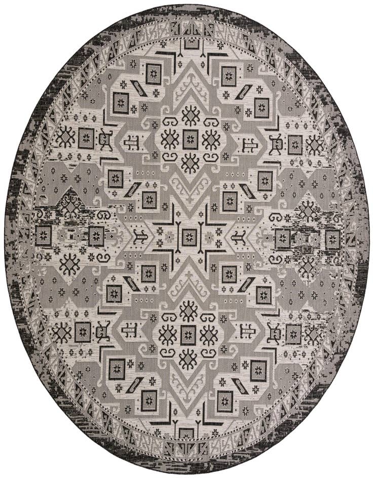 Detail image of 13' x 13' Easy-Clean Aztec Indoor / Outdoor Round Rug