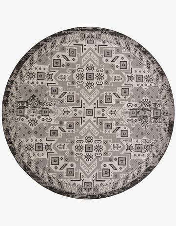 13' x 13' Easy-Clean Aztec Indoor / Outdoor Round Rug