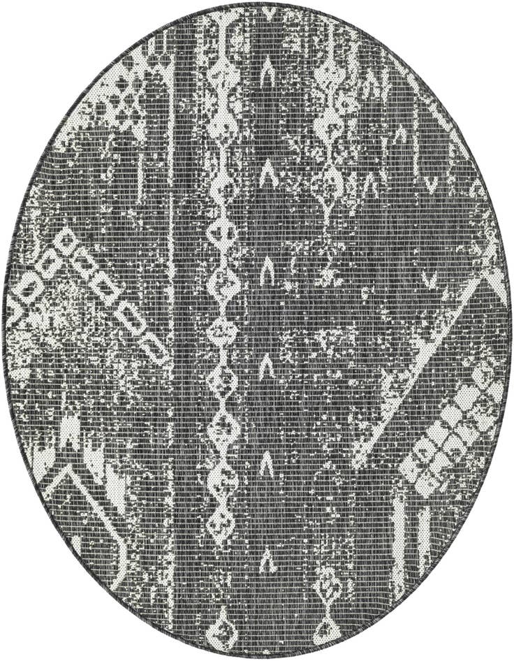 Detail image of 4' x 4' Easy-Clean Bohemian Indoor / Outdoor Round Rug