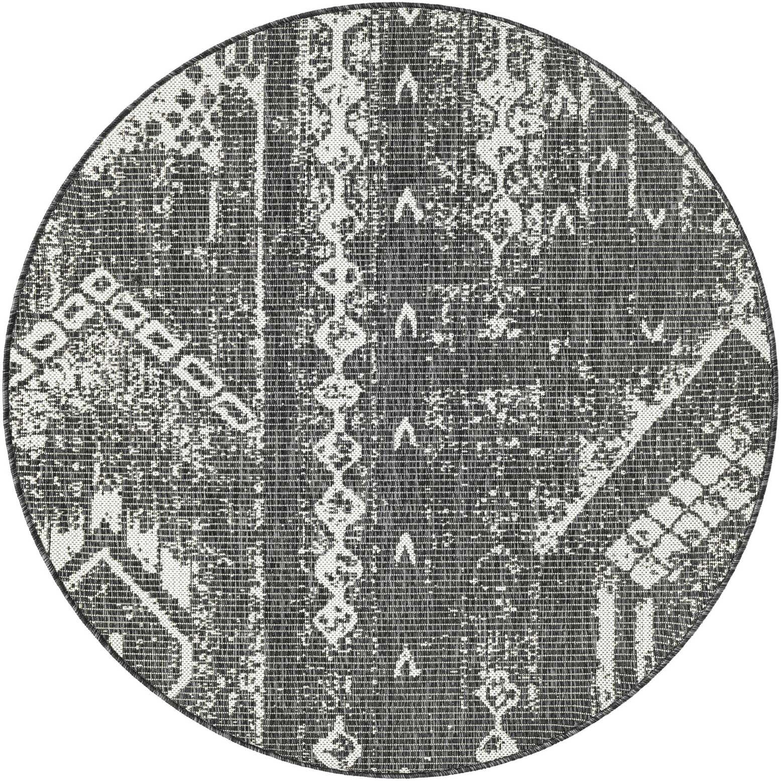4' x 4' Easy-Clean Bohemian Indoor / Outdoor Round Rug