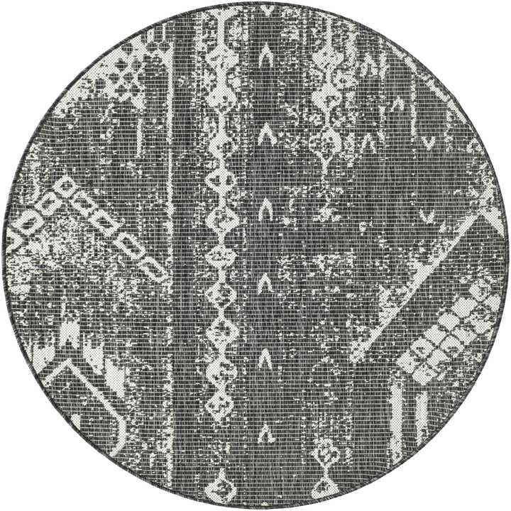 4' x 4' Easy-Clean Bohemian Indoor / Outdoor Round Rug