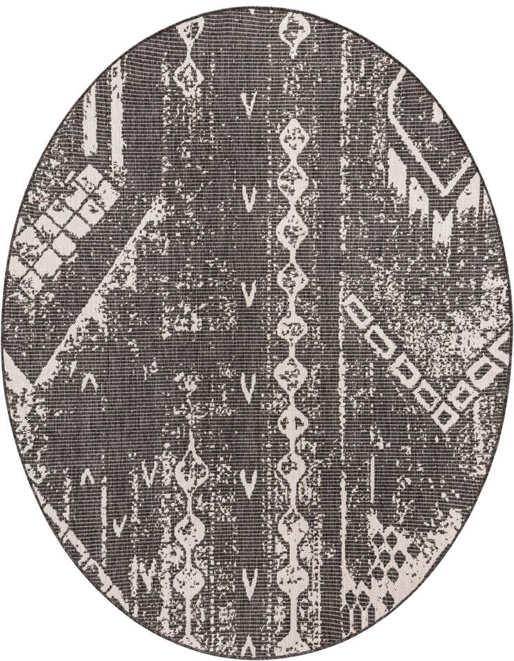 Detail image of 6' x 6' Easy-Clean Bohemian Indoor / Outdoor Round Rug