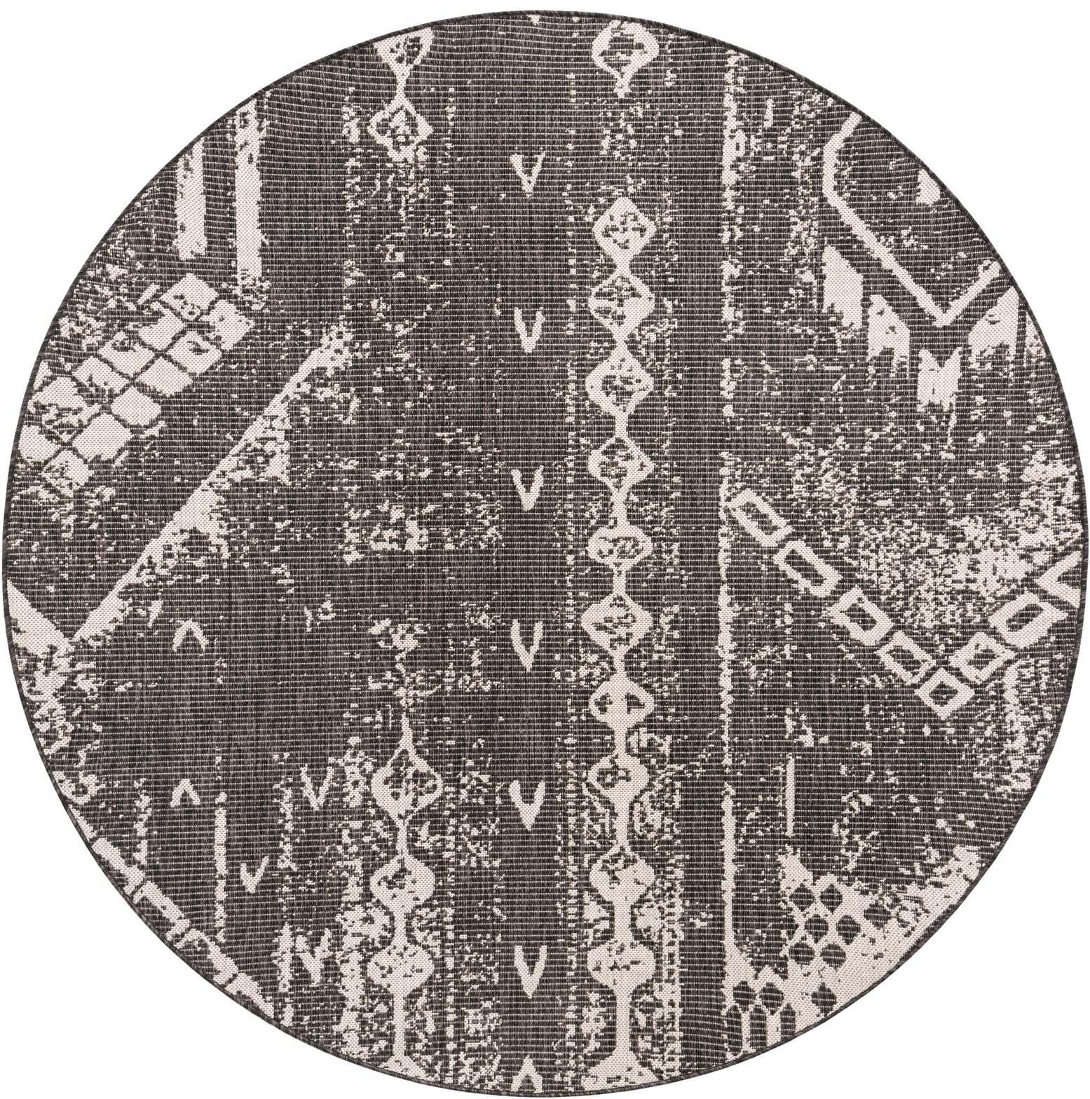 6' x 6' Easy-Clean Bohemian Indoor / Outdoor Round Rug