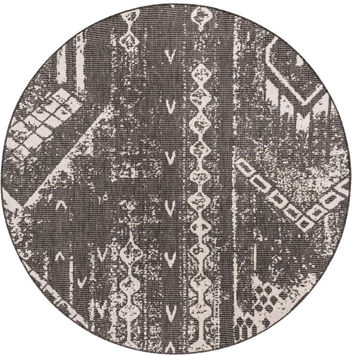 6' x 6' Easy-Clean Bohemian Indoor / Outdoor Round Rug